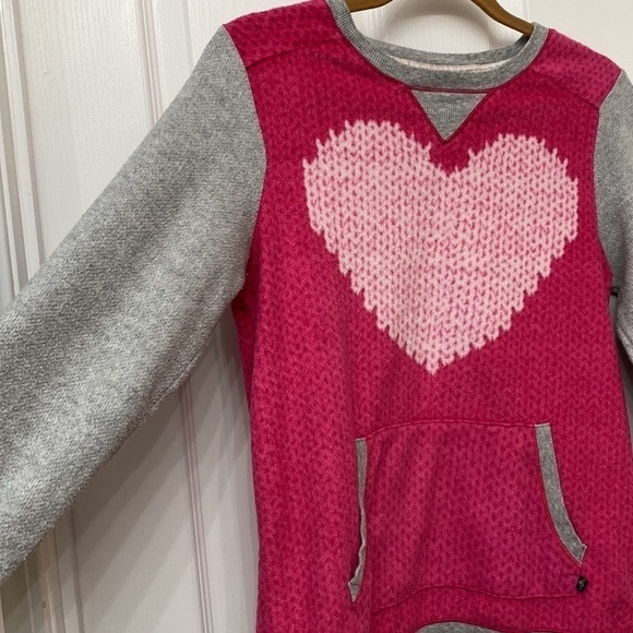 Simply Vera Vera Wang Sweatshirt Pink Gray Heart Small - Picture 2 of 9